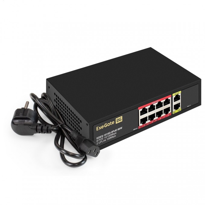 Коммутатор неуправляемый EXEGATE EDES-1010D.8POE-96W EX299021RUS