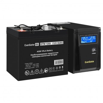 Комплект EXEGATE ИБП EX295986RUS + батарея 55Aч EX285667RUS 1шт Комплект EXEGATE ИБП EX295986RUS + батарея 55Aч EX285667RUS 1шт