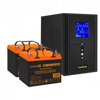 Комплект EXEGATE ИБП EX295988RUS + батарея 33Aч EX285664RUS 2шт Комплект EXEGATE ИБП EX295988RUS + батарея 33Aч EX285664RUS 2шт