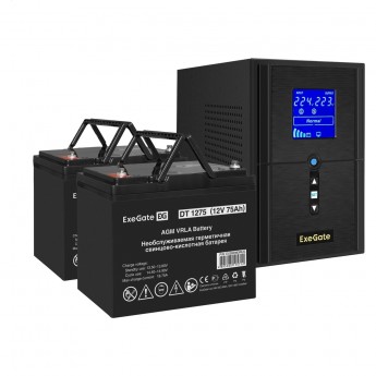 Комплект EXEGATE ИБП EX295988RUS + батарея 75Aч EX282983RUS 2шт Комплект EXEGATE ИБП EX295988RUS + батарея 75Aч EX282983RUS 2шт