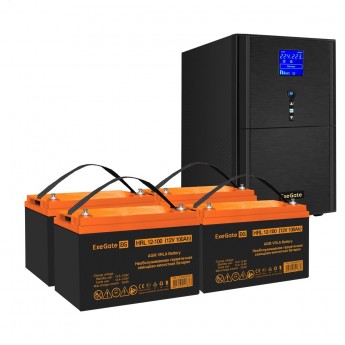 Комплект EXEGATE ИБП EX295991RUS + батарея 100Aч EX285656RUS 4шт Комплект EXEGATE ИБП EX295991RUS + батарея 100Aч EX285656RUS 4шт