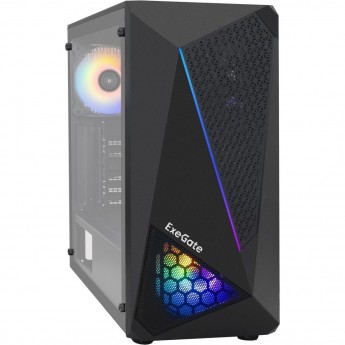 Корпус Miditower EXEGATE EVO-8225-NPX600 ATX, БП 600NPX, черный с RGB подсветкой Корпус Miditower EXEGATE EVO-8225-NPX600 ATX, БП 600NPX, черный с RGB подсветкой