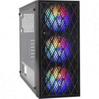 Корпус Miditower EXEGATE EVO-8243-NPX600 ATX, БП 600NPX, черный с RGB подсветкой Корпус Miditower EXEGATE EVO-8243-NPX600 ATX, БП 600NPX, черный с RGB подсветкой